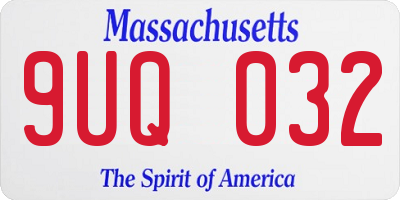 MA license plate 9UQ032