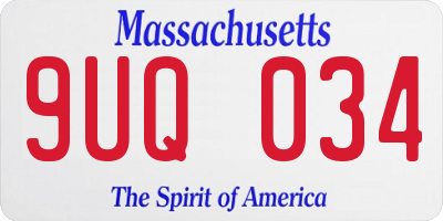 MA license plate 9UQ034