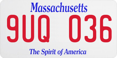 MA license plate 9UQ036