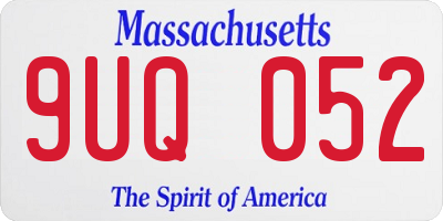 MA license plate 9UQ052