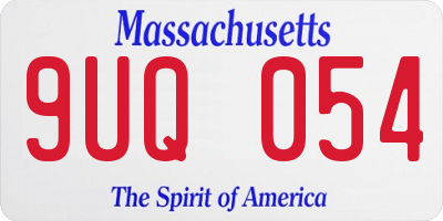 MA license plate 9UQ054
