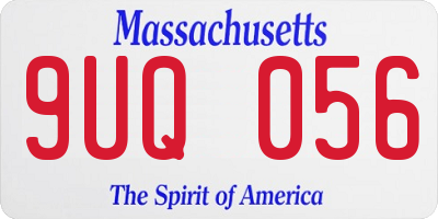 MA license plate 9UQ056