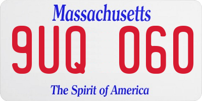 MA license plate 9UQ060