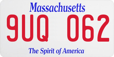 MA license plate 9UQ062