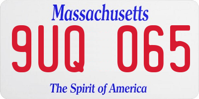 MA license plate 9UQ065