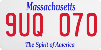 MA license plate 9UQ070