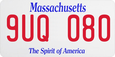 MA license plate 9UQ080