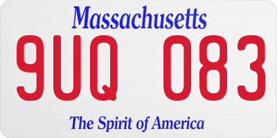 MA license plate 9UQ083