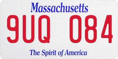 MA license plate 9UQ084