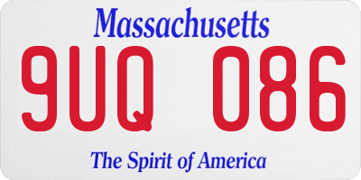 MA license plate 9UQ086