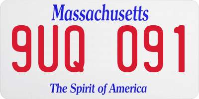 MA license plate 9UQ091