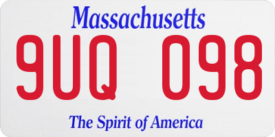 MA license plate 9UQ098