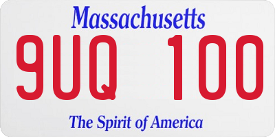 MA license plate 9UQ100