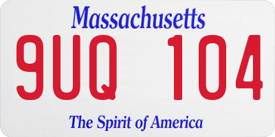 MA license plate 9UQ104