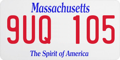 MA license plate 9UQ105