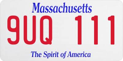 MA license plate 9UQ111
