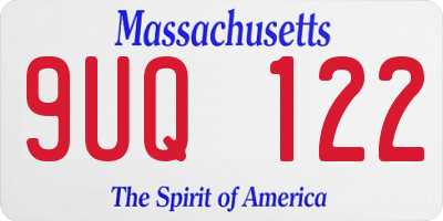 MA license plate 9UQ122