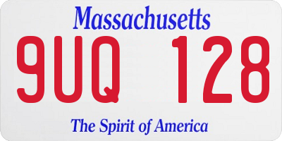 MA license plate 9UQ128