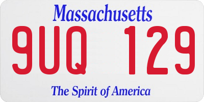 MA license plate 9UQ129