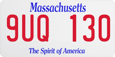 MA license plate 9UQ130