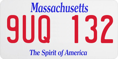 MA license plate 9UQ132