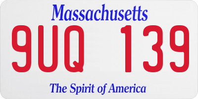 MA license plate 9UQ139