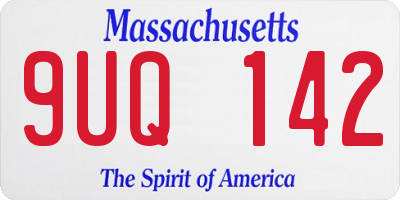 MA license plate 9UQ142