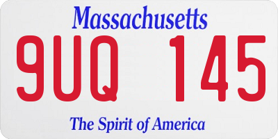 MA license plate 9UQ145