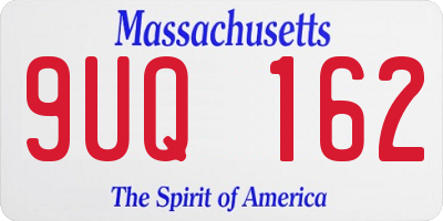 MA license plate 9UQ162