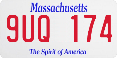 MA license plate 9UQ174