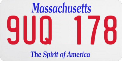 MA license plate 9UQ178
