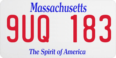 MA license plate 9UQ183