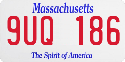 MA license plate 9UQ186