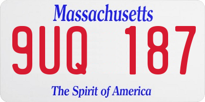 MA license plate 9UQ187