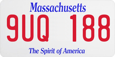 MA license plate 9UQ188