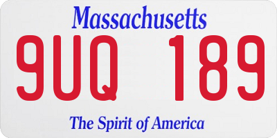 MA license plate 9UQ189