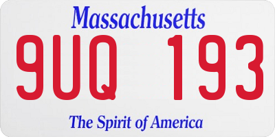 MA license plate 9UQ193