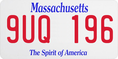 MA license plate 9UQ196