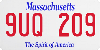 MA license plate 9UQ209