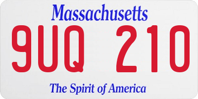 MA license plate 9UQ210