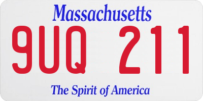 MA license plate 9UQ211