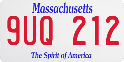 MA license plate 9UQ212