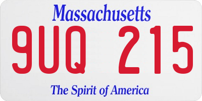 MA license plate 9UQ215