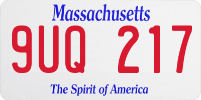 MA license plate 9UQ217