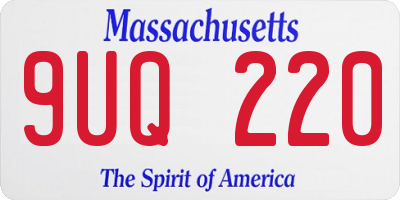 MA license plate 9UQ220