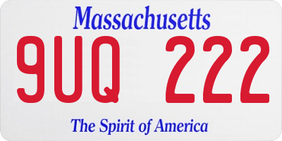 MA license plate 9UQ222