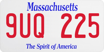 MA license plate 9UQ225