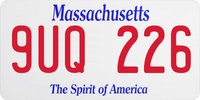MA license plate 9UQ226