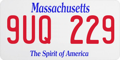MA license plate 9UQ229