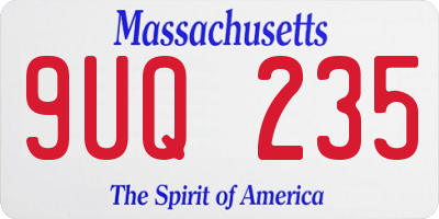MA license plate 9UQ235
